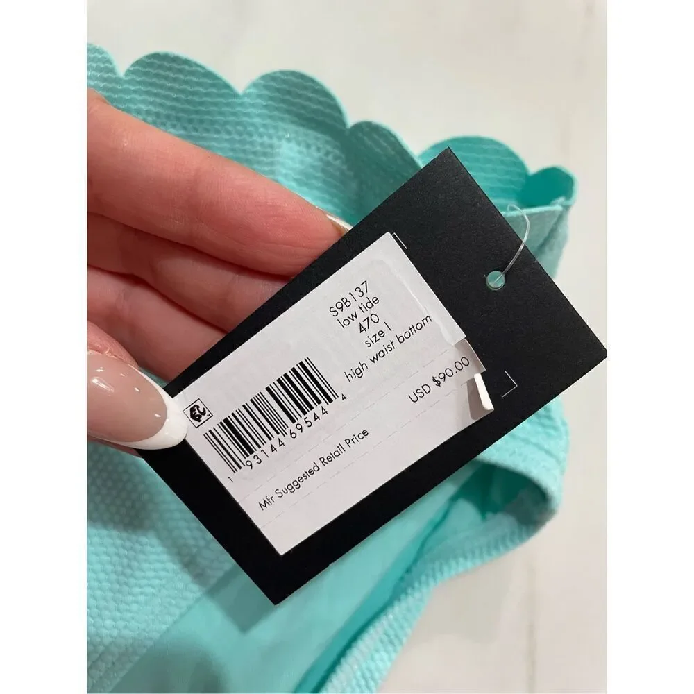 NWT Kate Spade Pique Scallops Bikini Bottom Size Large